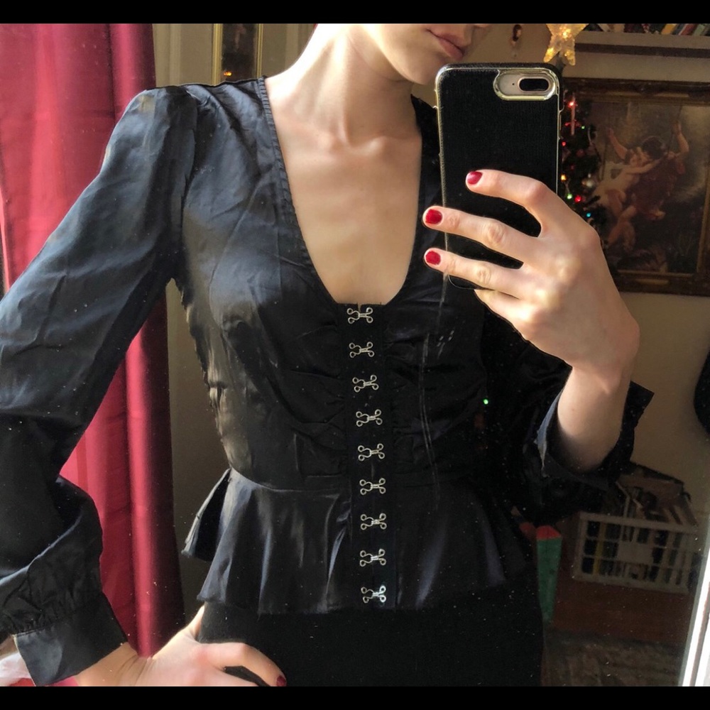 NastyGal Satin corset top